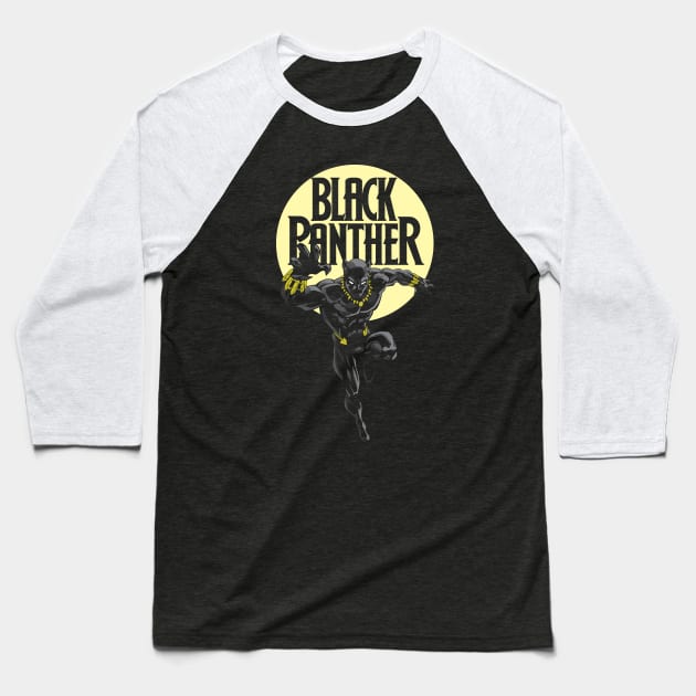 Black Panther Baseball T-Shirt by Chesterika